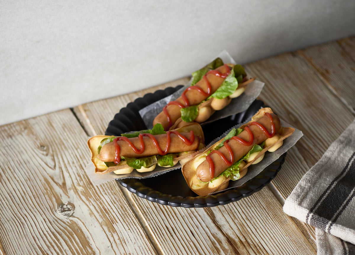 エッグワッフルのくるっとホットドック（エッグワッフル＆ホットサンド