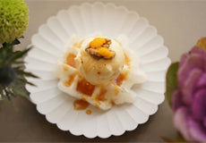 柚子蜜とバニラアイスクリームのモッフル