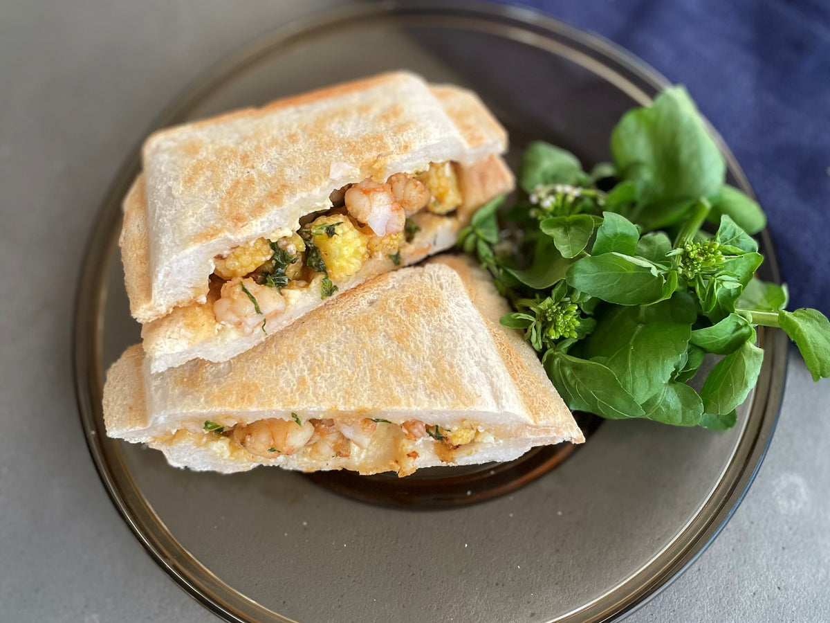 夏野菜と海老とヤングコーンのトムヤムクンホットサンド（厚焼ホットサンドベーカーgoooodⅡ）